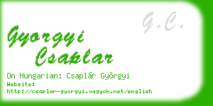 gyorgyi csaplar business card